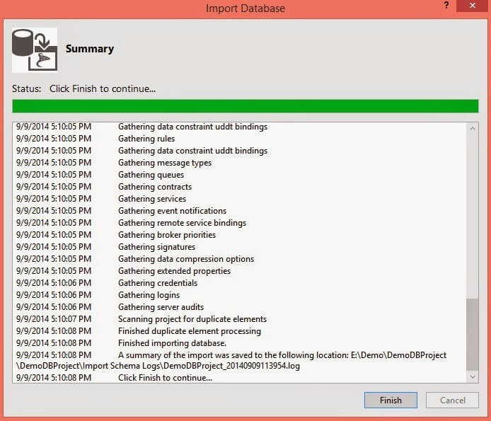 Summary Import Database